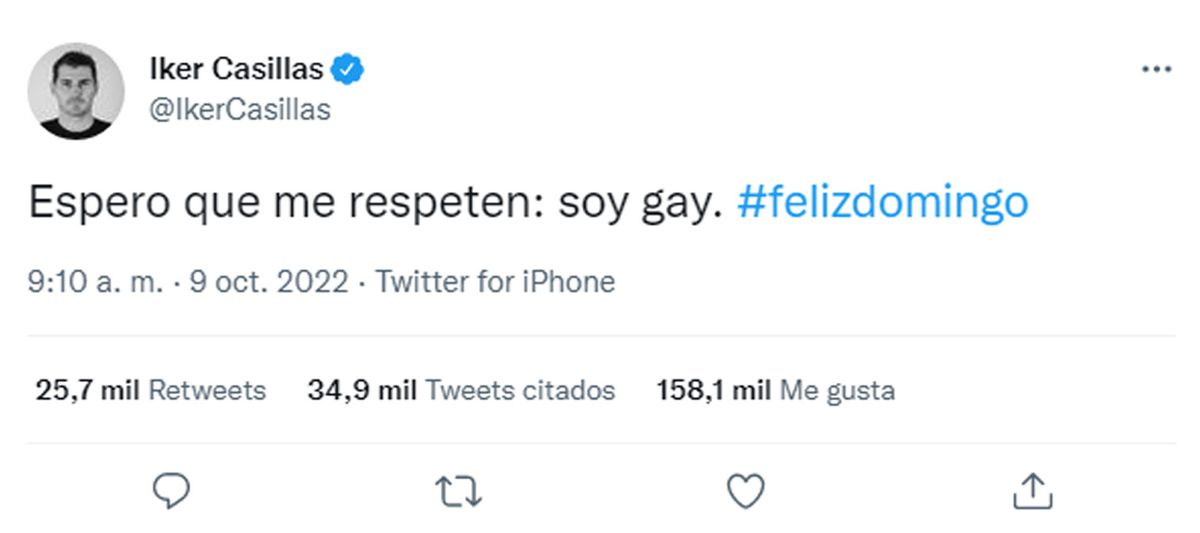 Soy gay el tuit de Iker Casillas que borró y sorprendió a todos