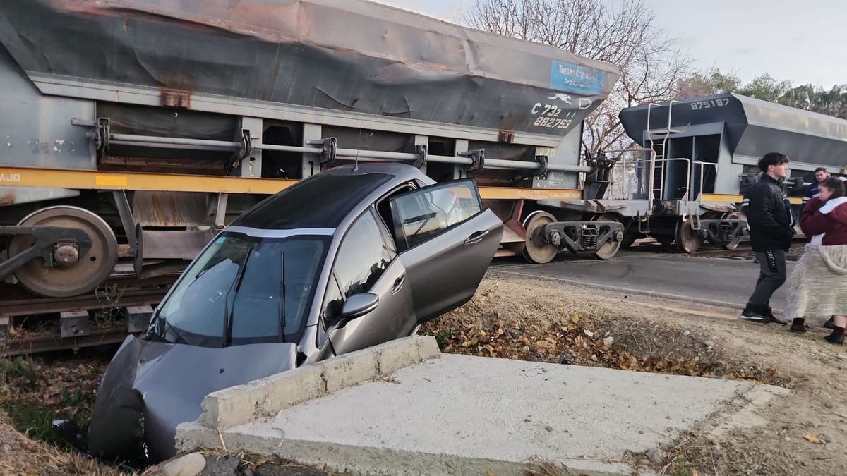 Un tren de carga se llevó por delante a un auto que intentó cruzar las