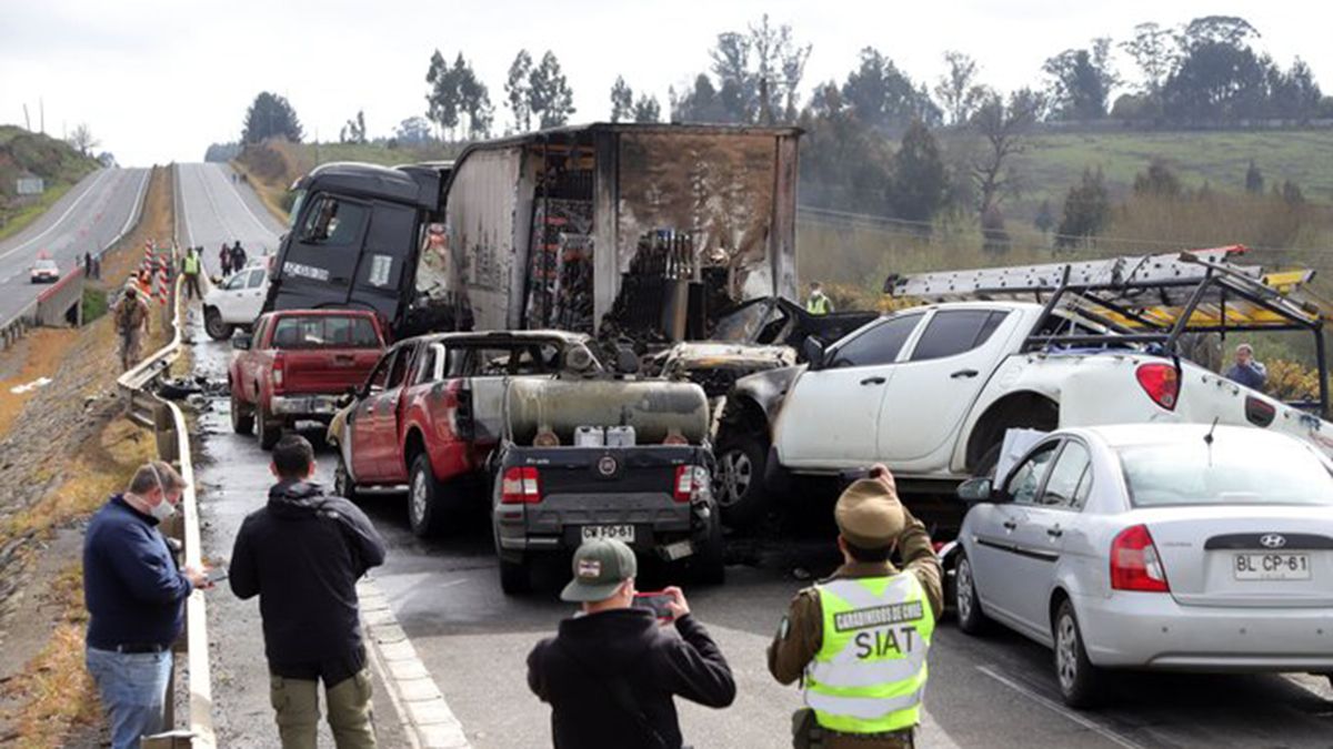 Chile imágenes del accidente múltiple con más de 20 autos