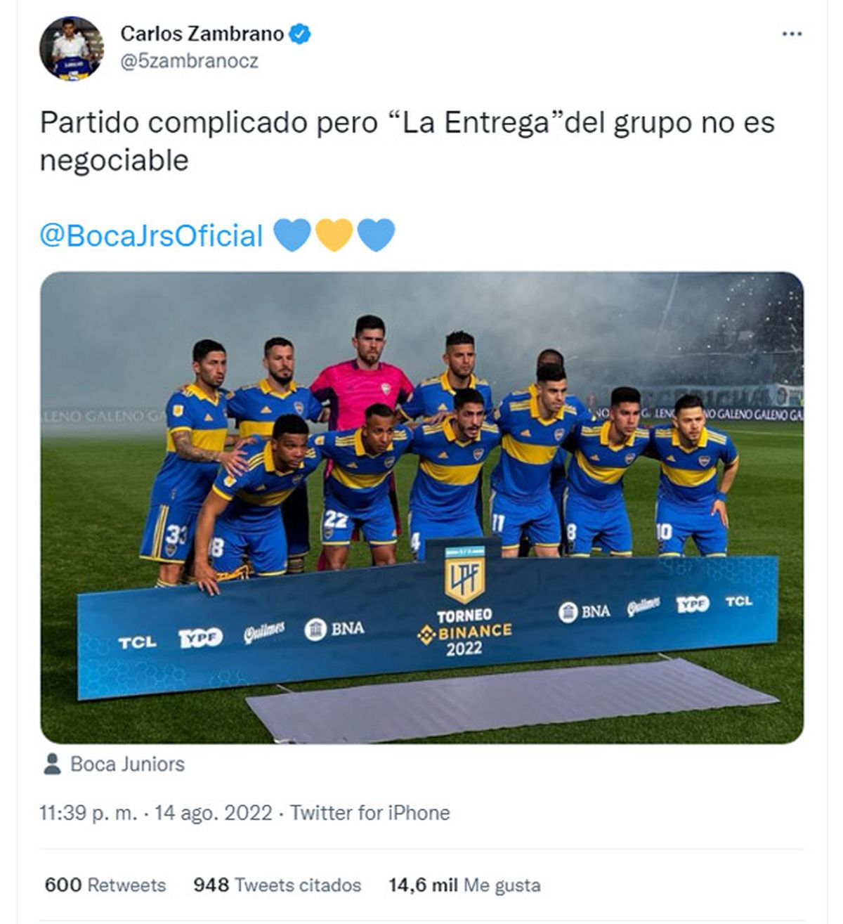 Dar O Benedetto Tras La Pelea Con Carlos Zambrano En Boca Sorprendi