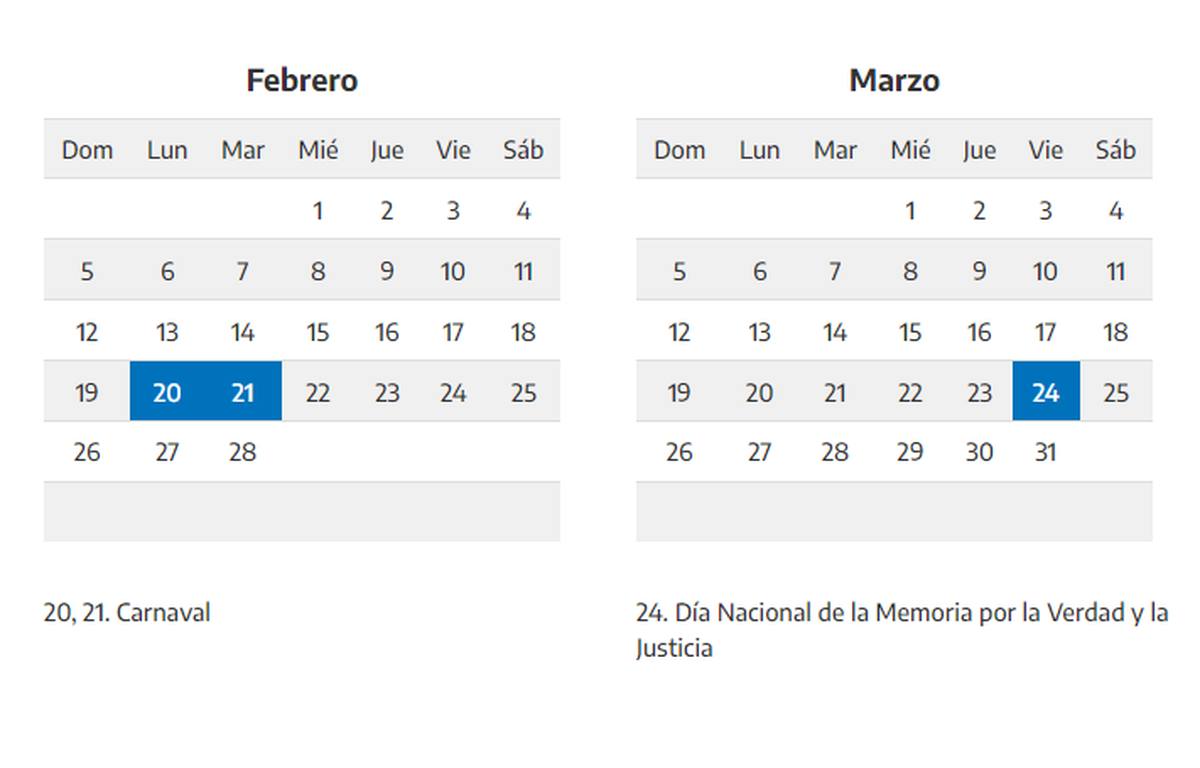 Feriados 2023 cuándo es el feriado de marzo