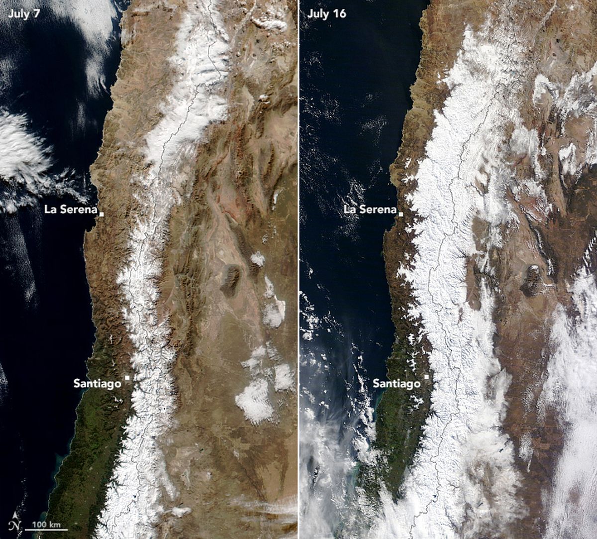 As Se Ve La Nieve En Mendoza Desde El Espacio Seg N Im Genes Satelitales De La Nasa