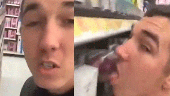 Un joven se filmó lamiendo mercadería en un supermercado y lo detuvieron