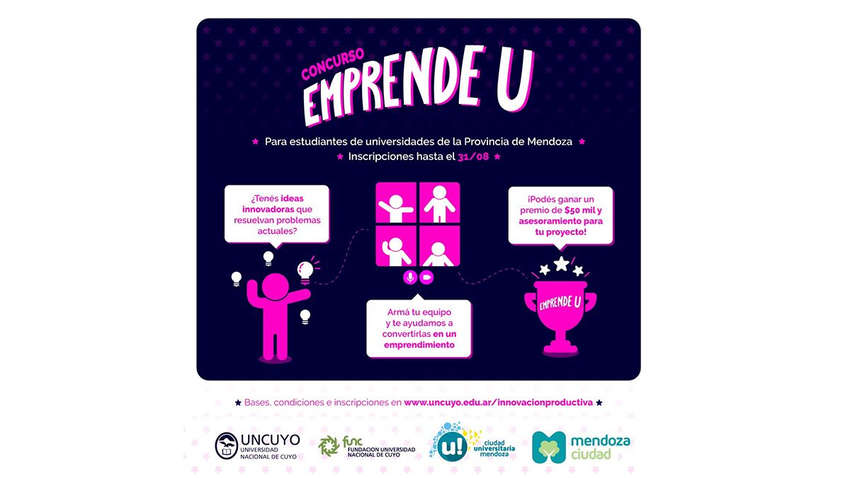Estudiantes de pregrado, grado y posgrado de la provincia de Mendoza, podrán participar formando un equipo de trabajo.