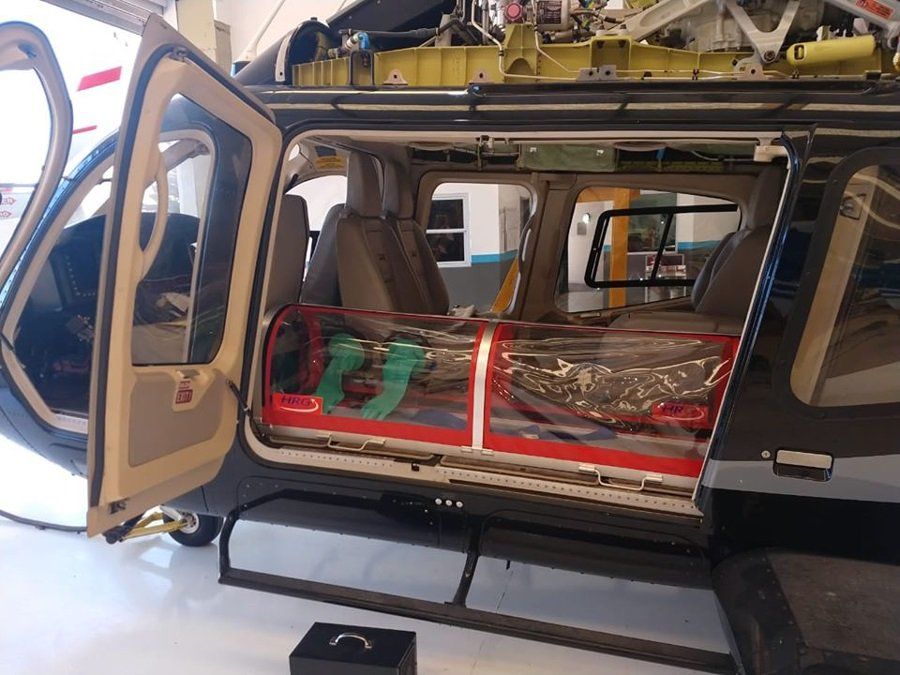 Cápsula de fabricación nacional para efectuar traslados de pacientes con Covid-19.