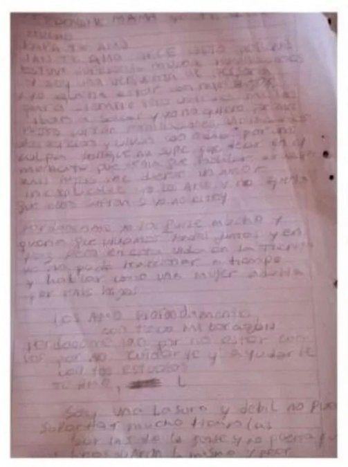 Celeste Daiana Villalba, detenida y acusada de matar a sus hijos, le dejó una carta a sus padres 