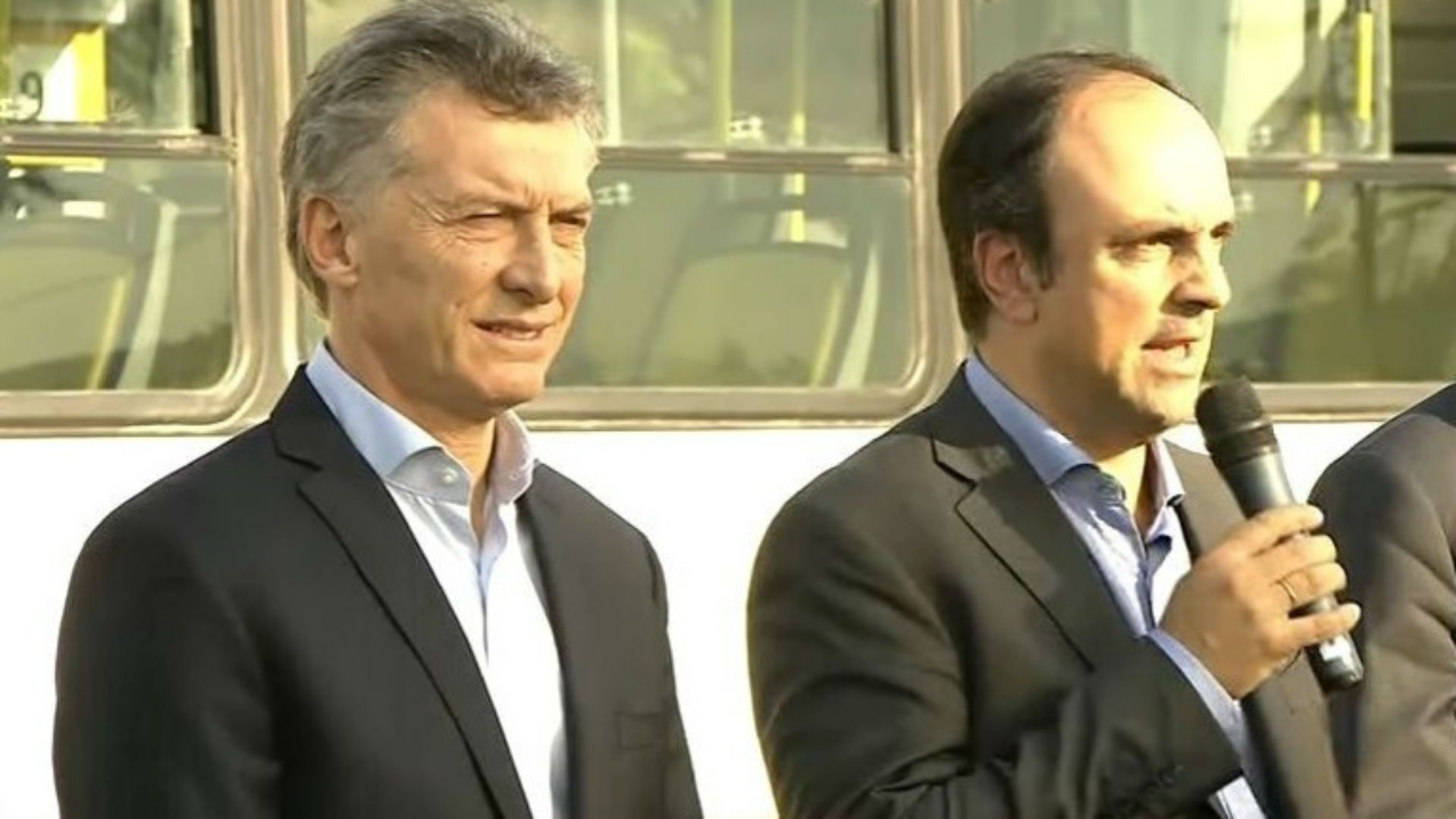 Macri y José Corral, esta mañana en la ciudad de Santa Fe.