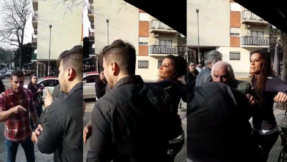 La secuencia. Paso a paso, el golpe que le dio Natacha Jaitt al periodista tras la conferencia.&nbsp;