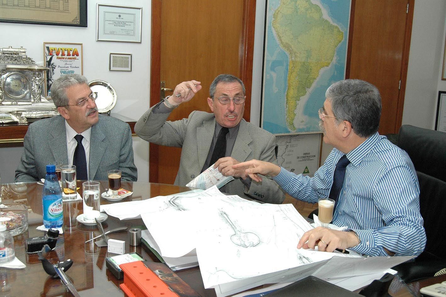 Obeid, De Vido y Mercier en la firma del Convenio por el puente Santa Fe-Santo Tomé