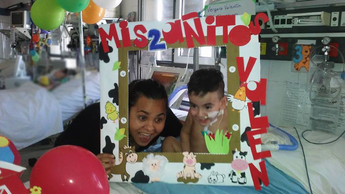Valentín cumplió dos años en el hospital