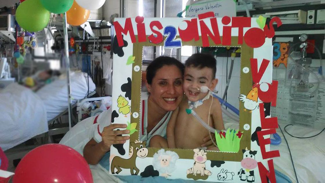 Valentín cumplió dos años en el hospital