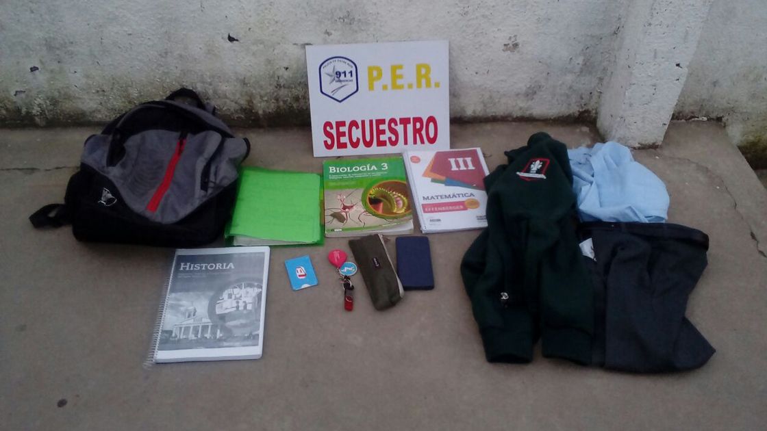 No pudo estudiar. A la víctima le robaron los útiles, luego recuperados.