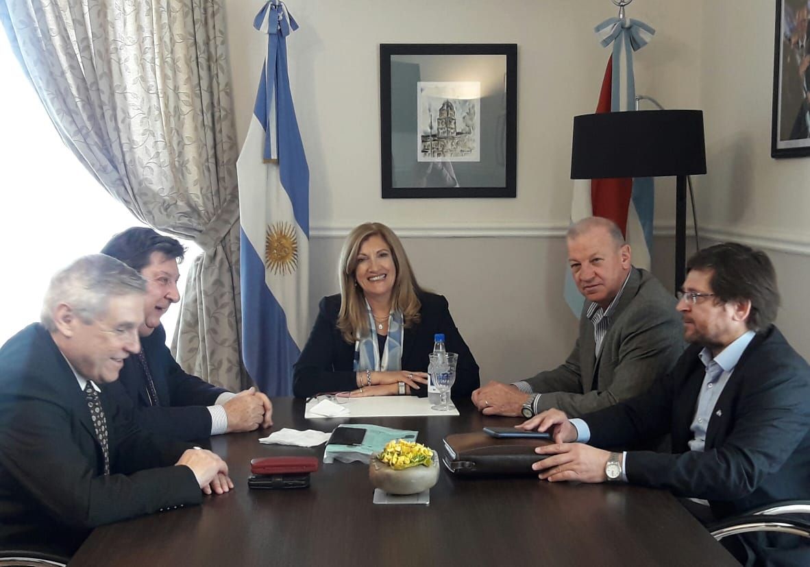 Romero con los senadores Ferrari, Kisser, Piana y Schild.