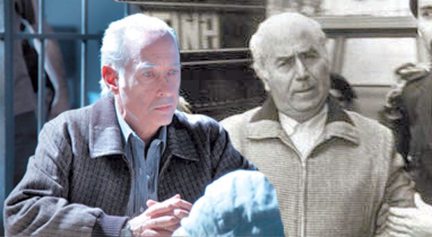 Frente a frente. Guillermo Francella en la ficción y Arquímedes Puccio en la vida real, cuando fue detenido.