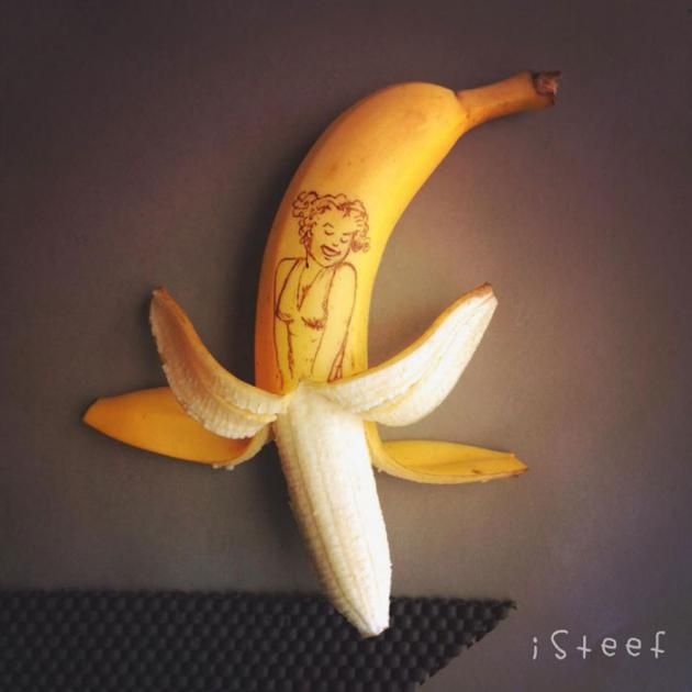 Dibujos Increbles En La Cscara De Una Banana