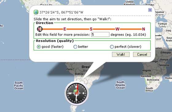 Map.Talleye.com te dice el recorrido real que alguien haría si decide recorrer el mundo en forma rectilínea. Así se entiende la curvatura del planeta.