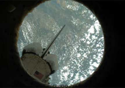 Desde este mirador de la Estación Espacial Internacional, el astronauta Noguchi registra las imágenes.