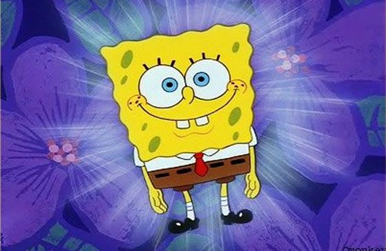 Bob Esponja. Sueña con llegar a ser el cocinero más famoso del mar. Trabaja de sol a sol en el Crustáceo Crujiente haciendo hamburguesas. Optimista, vivaz, dinámico... se enfrenta siempre a los problemas con una sonrisa. Sus hobbies son: cazar medusas, practicar kárate y hacer pompas de jabón... no sabe lo que son las comeduras de cabeza, ya que no se plantea grandes cuestiones. Actúa siempre con buena intención, pero suele meterse a sí mismo y a los demás en líos.