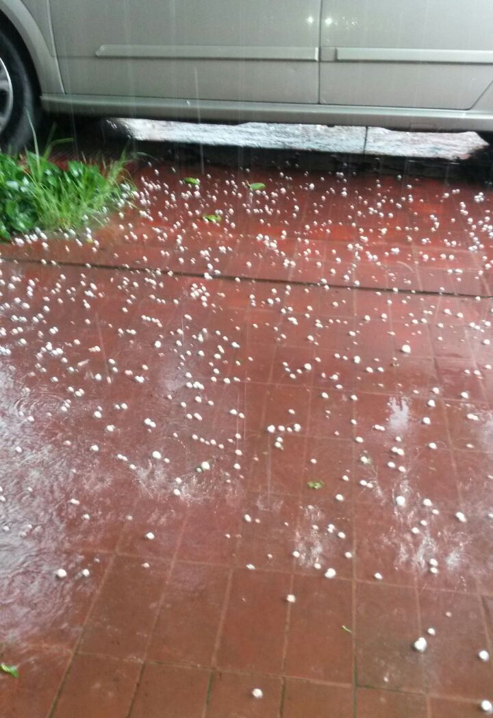 Granizo en Godoy Cruz. Foto: Gentileza