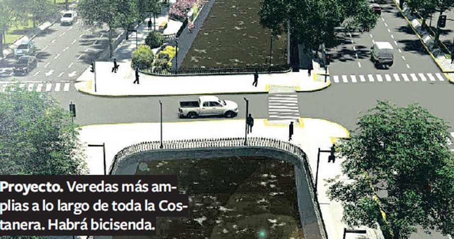 Proyecto. Veredas más amplias a lo largo de toda la Costanera. Habrá bicisenda. Esperamos que no derive en calles más chicas.&nbsp;