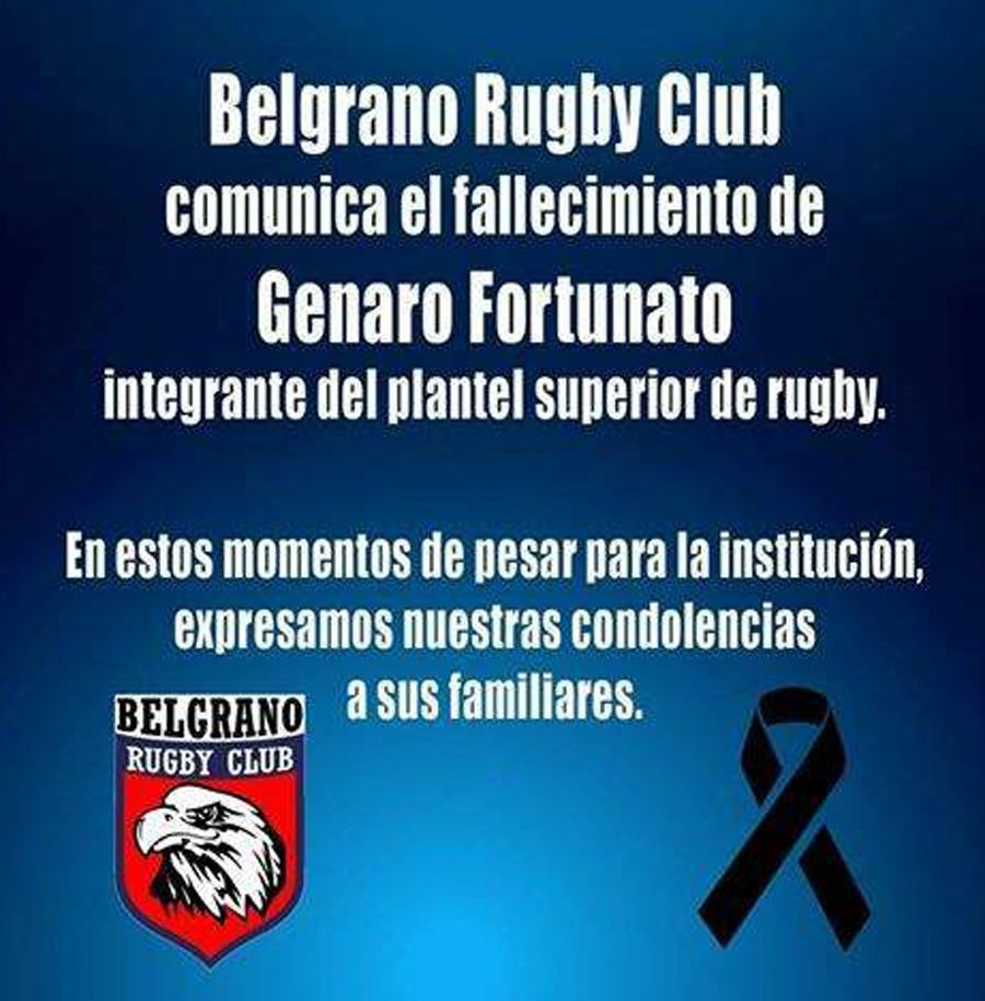 De luto el Belgrano Rugby.&nbsp;