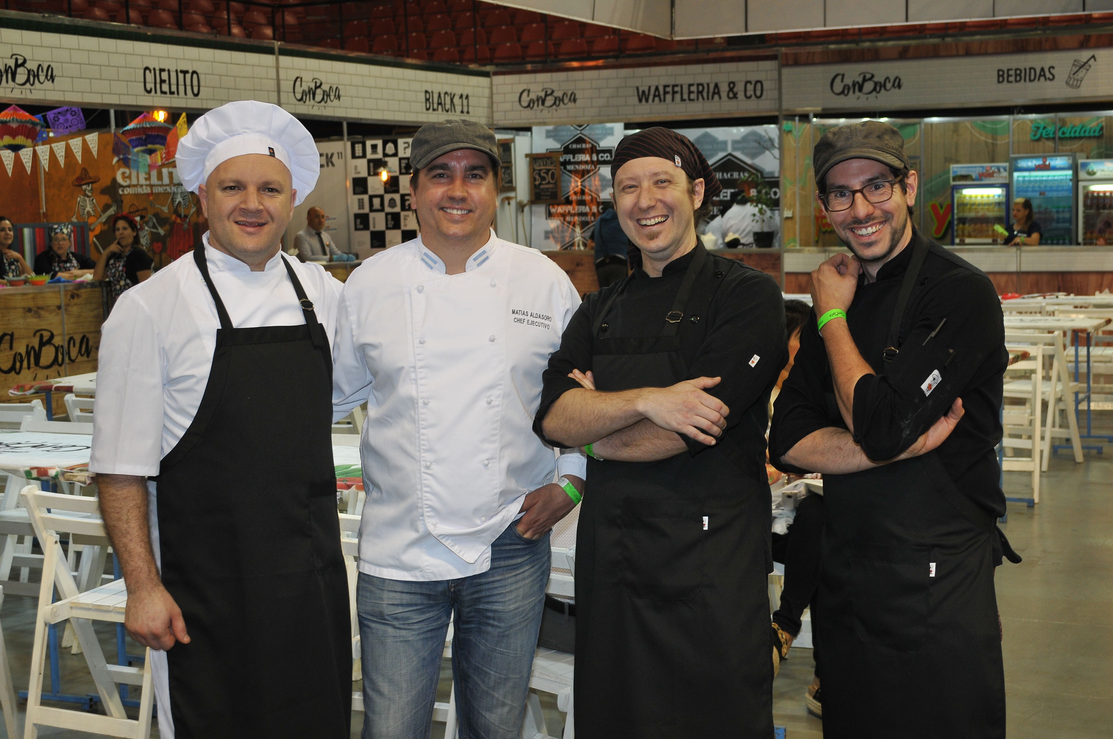 Los cheffs. Mauro Salinas, Matías Aldasoro, Esteban Leites y Emiliano Trujillo.