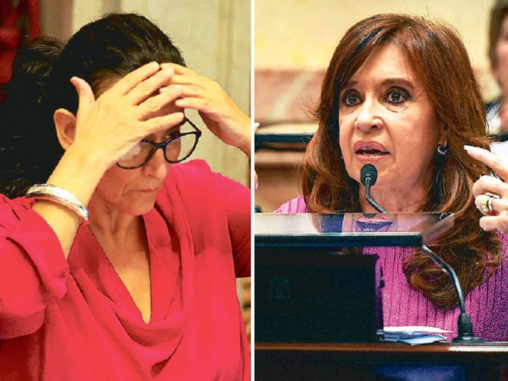 Enfrentadas. Gabriela Michetti y Cristina Fernández de Kirchner.