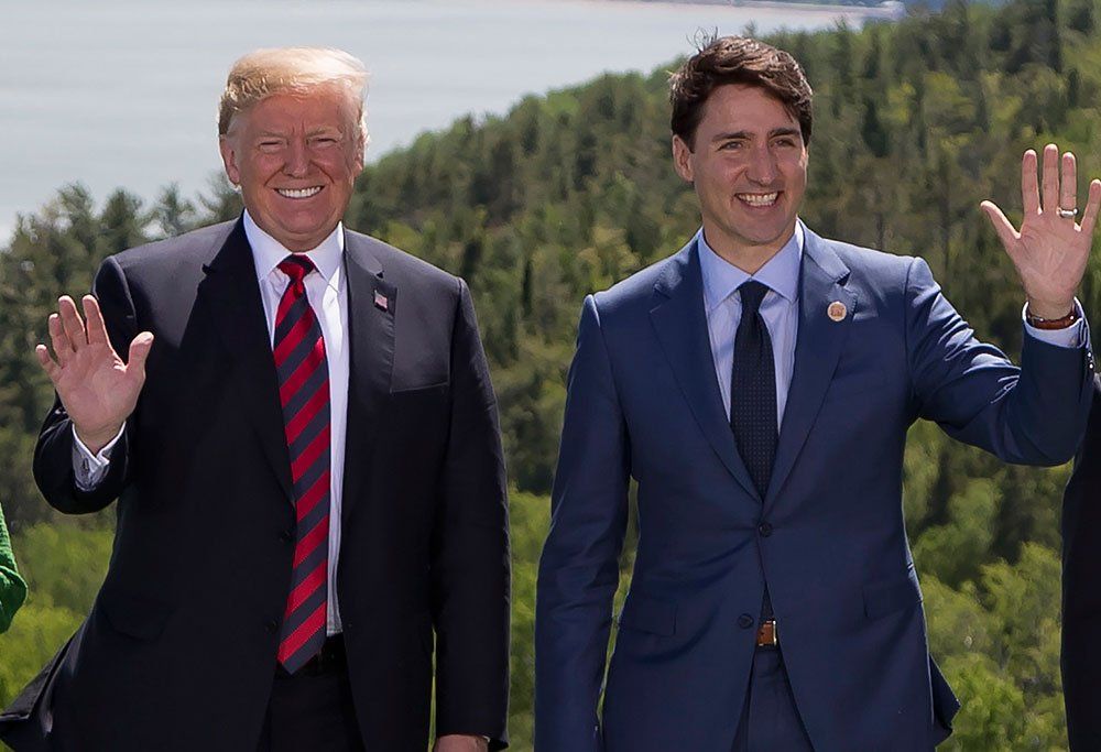 Formalidad. El canadiense Justin Trudeau con Donald Trump.&nbsp;
