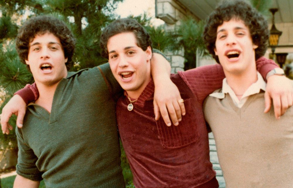 Eddy Galland, David Kellman y Bobby Shafran, los trillizos separados al nacer. Foto: AP.