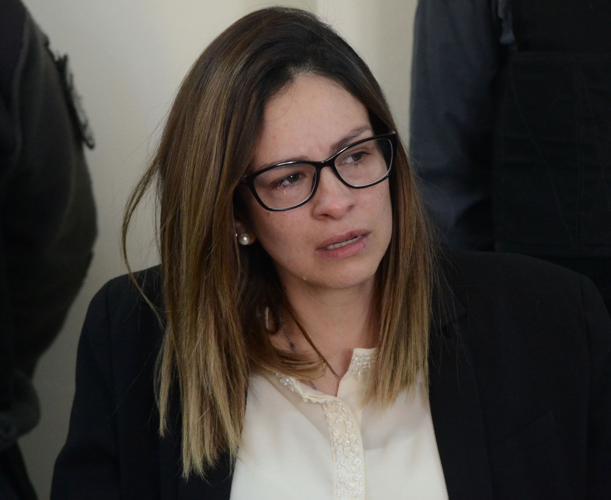 Conmovida. Julieta Silva, en los instantes previos a la lectura de la sentencia. Foto: Nicolás Galuya / Diario UNO.&nbsp;