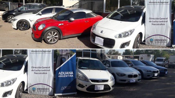 Los vehículos que se secuestraron en la causa. Foto: Prensa Ministerio de Seguridad Los vehículos que se secuestraron en la causa. Foto: Prensa Ministerio de Seguridad