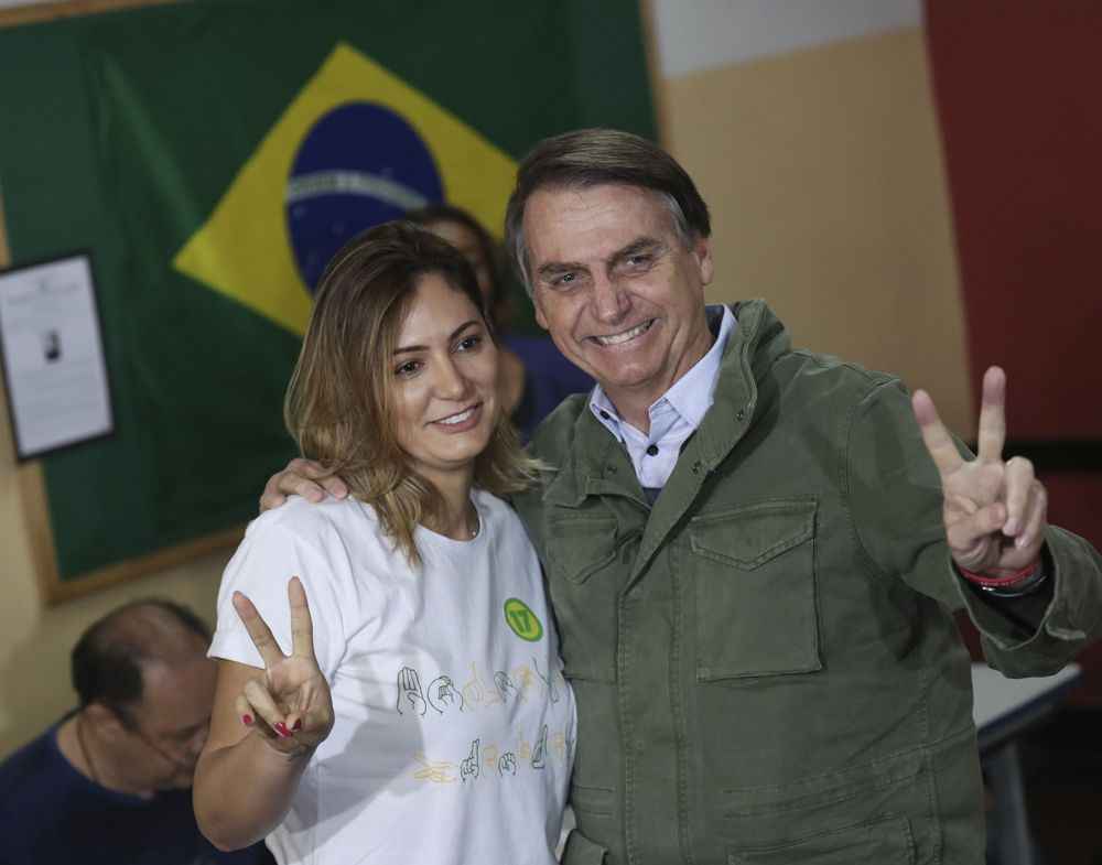 Michelle y Jair Bolsonaro. Foto: Télam.&nbsp;