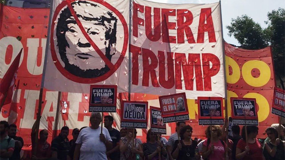 La marcha contra el G20 comenzó por calle 9 de Julio, en Buenos Aires.&nbsp;