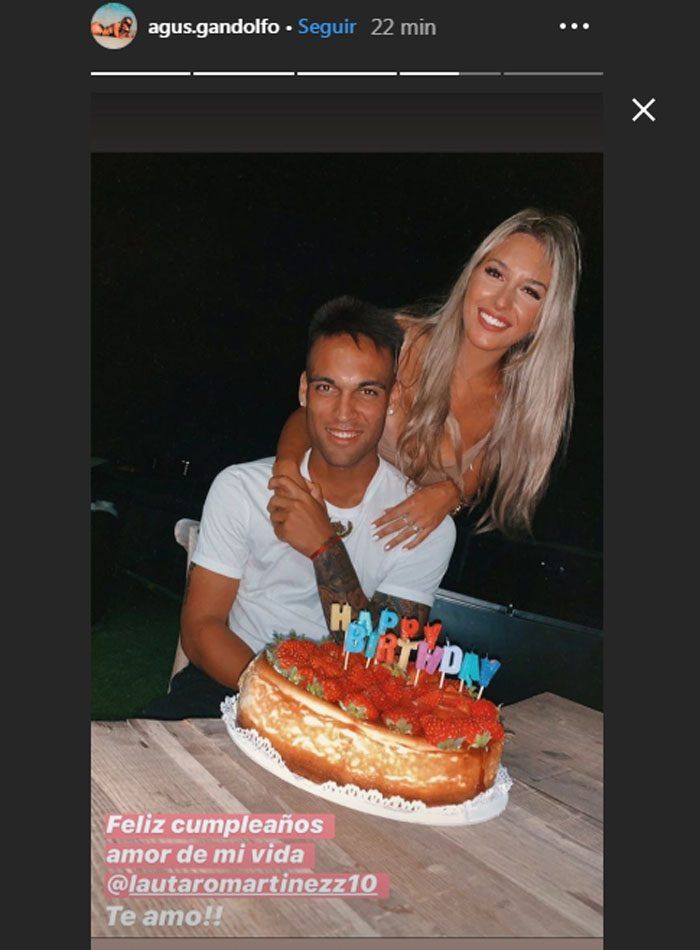 Lautaro Martínez cumple años y hubo festejo íntimo con su novia Agus