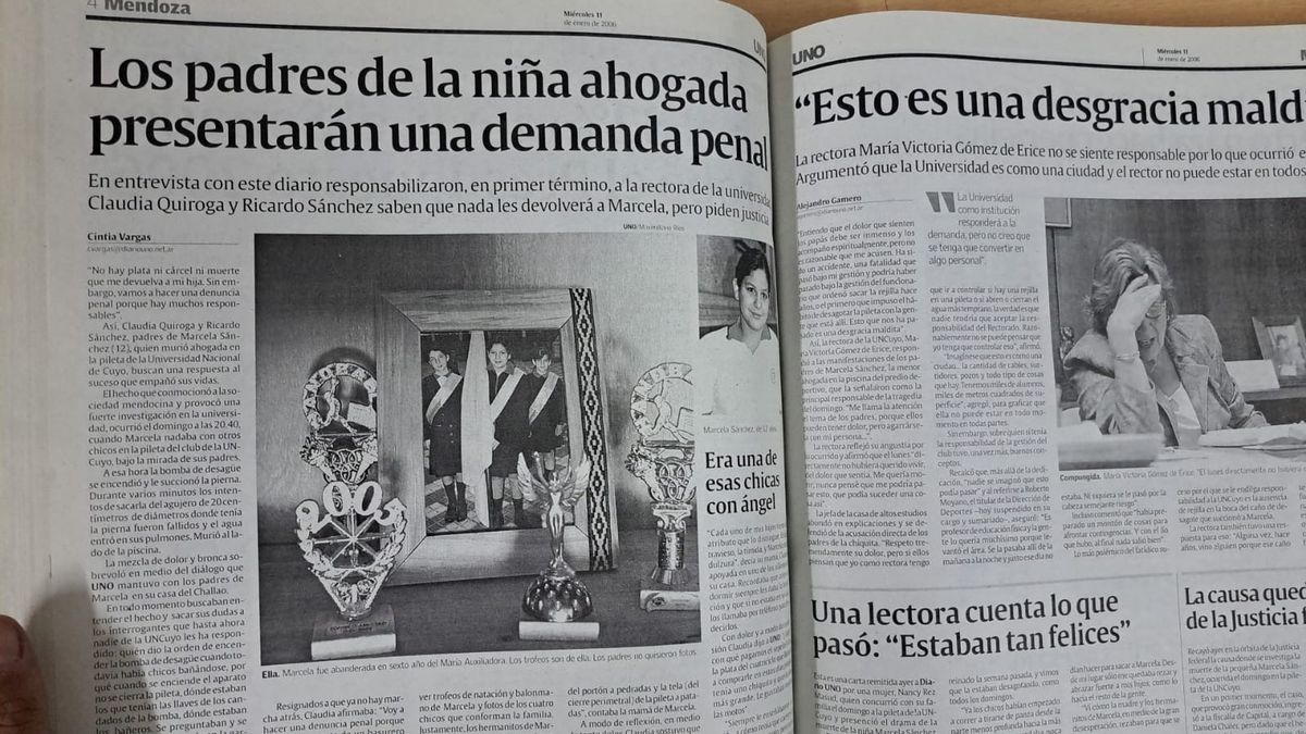 La tragedia en la pileta de la UNCuyo ocurrió en 2006 y la víctima tenía 12 años. La tragedia en la pileta de la UNCuyo ocurrió en 2006 y la víctima tenía 12 años.