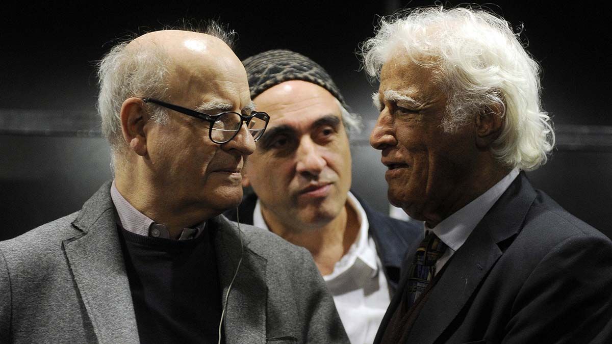 El 19/08/2014 Quino junto a sus pares, el brasileño Ziraldo (Alves Pinto) y Miguel Repiso (Rep)-