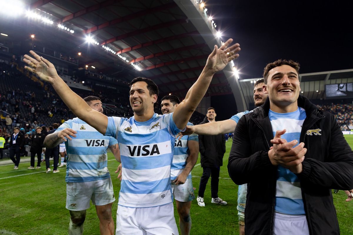 Los Pumas celebraron en Udine antes de jugar con Irlanda.