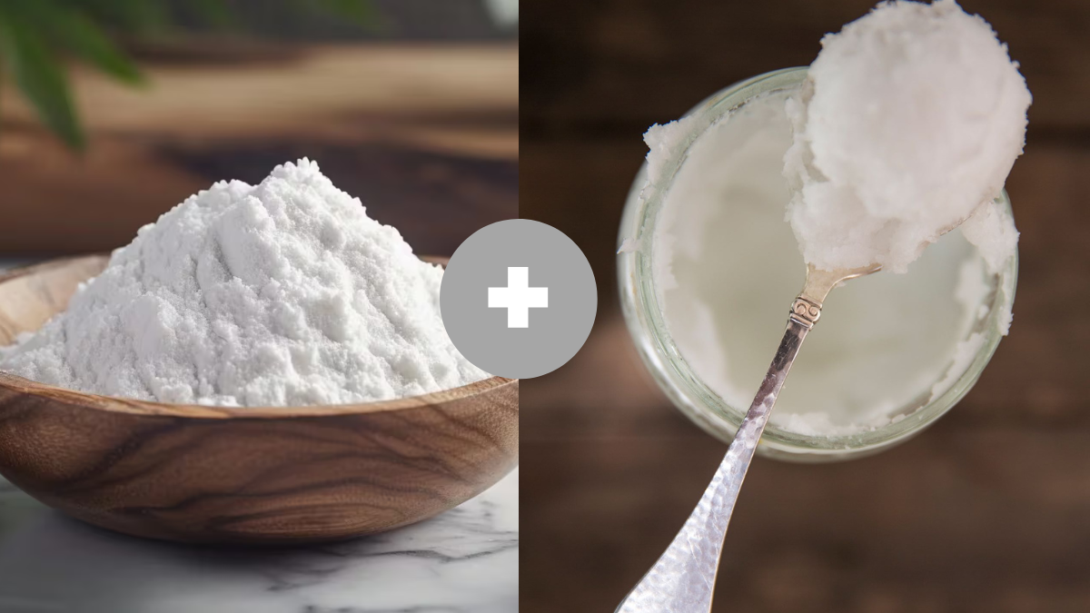 Para este truco necesitas una cucharada de aceite de coco y dos cucharadas de bicarbonato de sodio. Para este truco necesitas una cucharada de aceite de coco y dos cucharadas de bicarbonato de sodio.