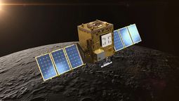 Fotografía cedida por Lockheed Martin de una ilustración de la sonda espacial Lunar Trailblazer de la NASA. La NASA trata de restablecer por completo la comunicación con la sonda enviada a la Luna. Crédito: EFE/ Lockheed Martin.