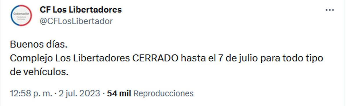 Según las autoridades chilenas, el viernes 7 podrían habilitar parcialmente el Paso Cristo Redentor. Según las autoridades chilenas, el viernes 7 podrían habilitar parcialmente el Paso Cristo Redentor.