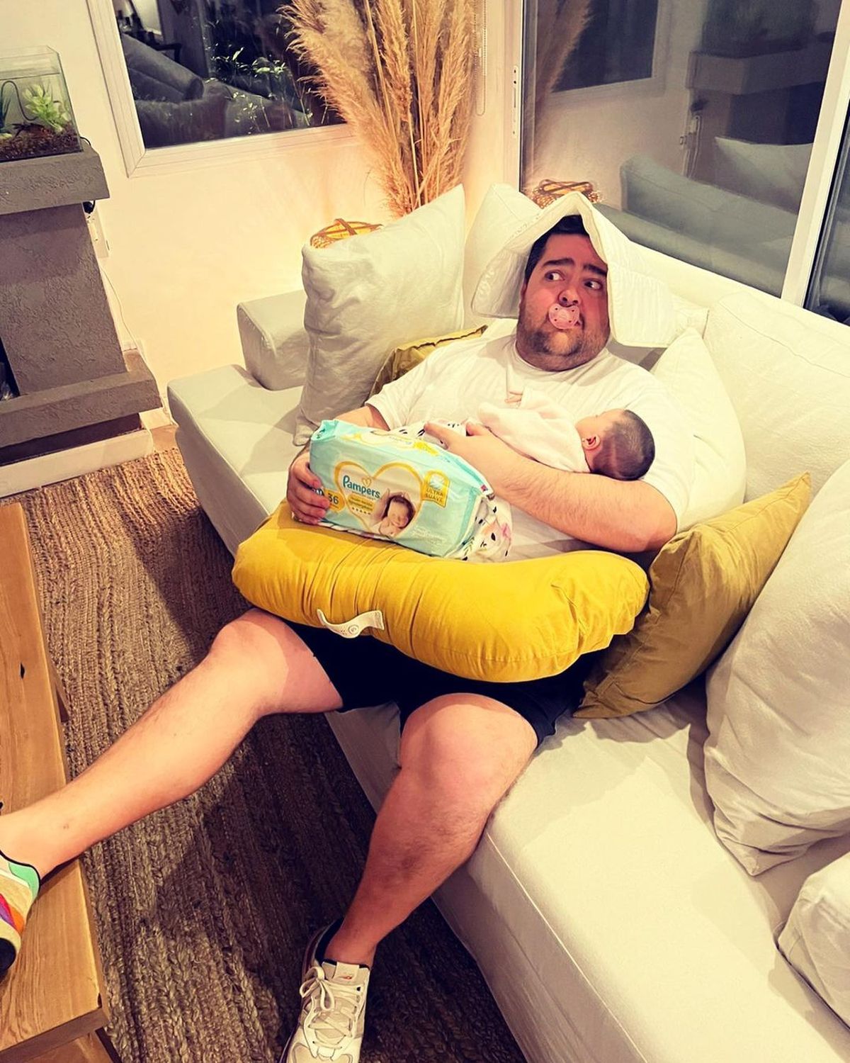 Antes de la internación. Darío Barassi con Inés.