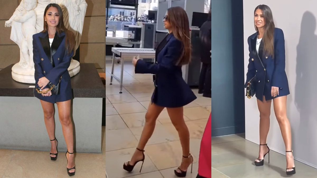 Antonela Roccuzzo se robó la miradas de todos en el desfile de Louis Vuitton.