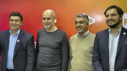 Omar De Marchi, Horacio Rodríguez Larreta, Sebastián Bragagnolo y Álvaro Martínez, todos referentes del PRO.