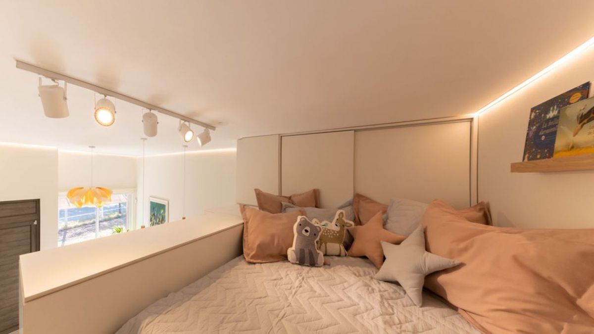 Otro de los dormitorios de la casa prefabricada. Otro de los dormitorios de la casa prefabricada.