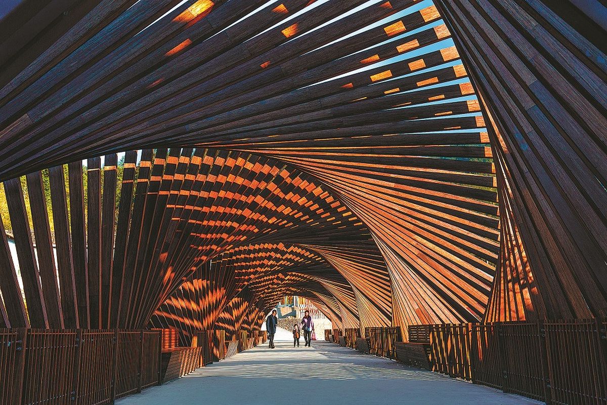Arquitectura de bambú en la aldea de Xitou, un centro de fabricación de celadón. PARA USO DE CHINA DAILY Arquitectura de bambú en la aldea de Xitou, un centro de fabricación de celadón. PARA USO DE CHINA DAILY