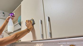 Con un truco casero: cómo limpiar la grasa pegada en las puertas de la alacena Con un truco casero: cómo limpiar la grasa pegada en las puertas de la alacena