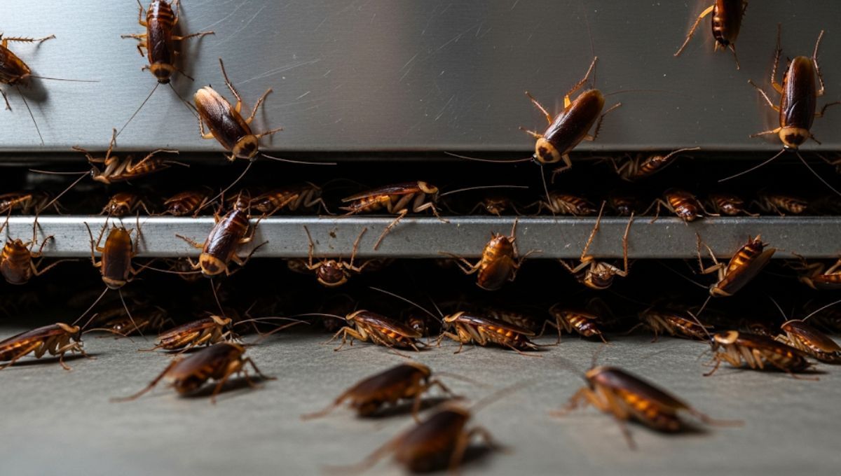 Las cucarachas pueden esconderse detr&aacute;s de los electrodom&eacute;sticos.&nbsp;