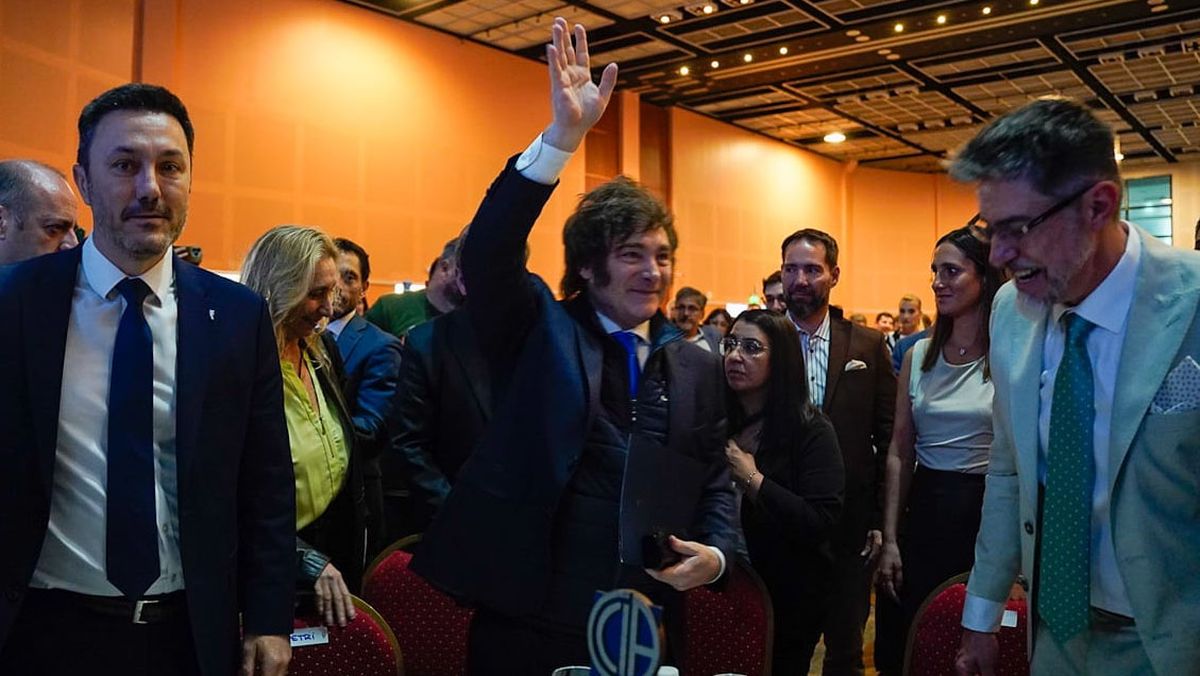 El presidente Javier Milei estuvo este jueves en San Rafael, durante el almuerzo de las fuerzas vivas.