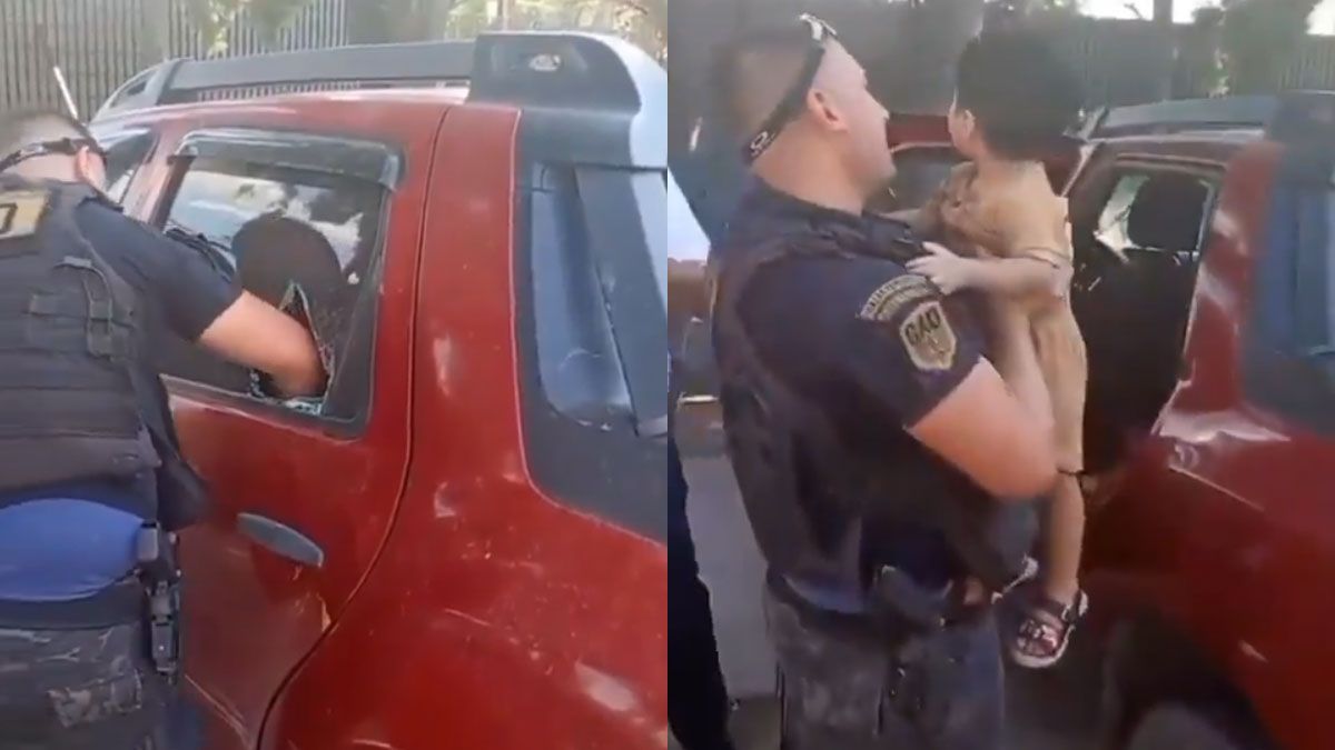 Rescate del niño dentro del auto: sus abuelos lo dejaron para ir a comprar al shopping