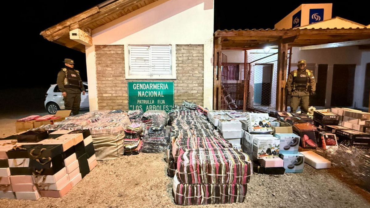 Impresionante. Una pareja intentó ingresar a Mendoza mercadería de contrabando valuada en $90 millones. Foto: Gendarmería Nacional